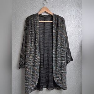 Vintage Silver Multi Color Open Cardigan